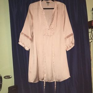 H&M Pink Silk Tunic with tie around waist